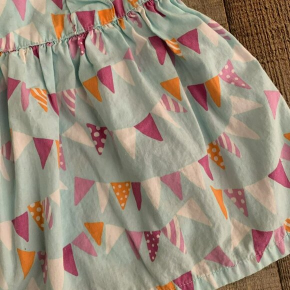 Gymboree girls size 18-24M flutter top blue with flag banners - Picture 2 of 6